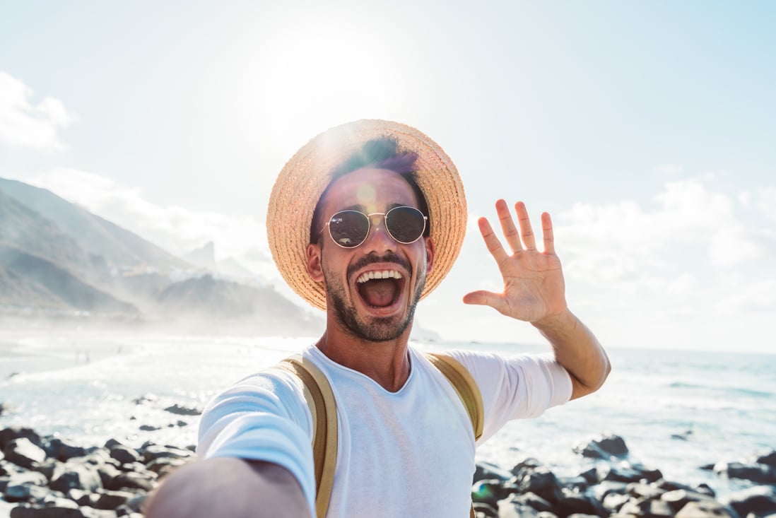 Selfie of a Happy Traveler     